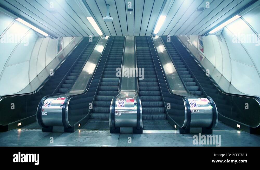 Escalaphobia common fear of escalators, the fear climbing and stairs COVID19 Stock Video