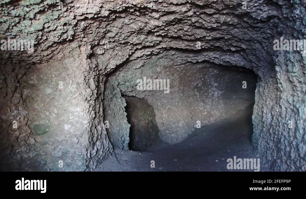 Inside japanese World War 2 tunnel in Rabaul Town . PNG Stock Video Footage Alamy