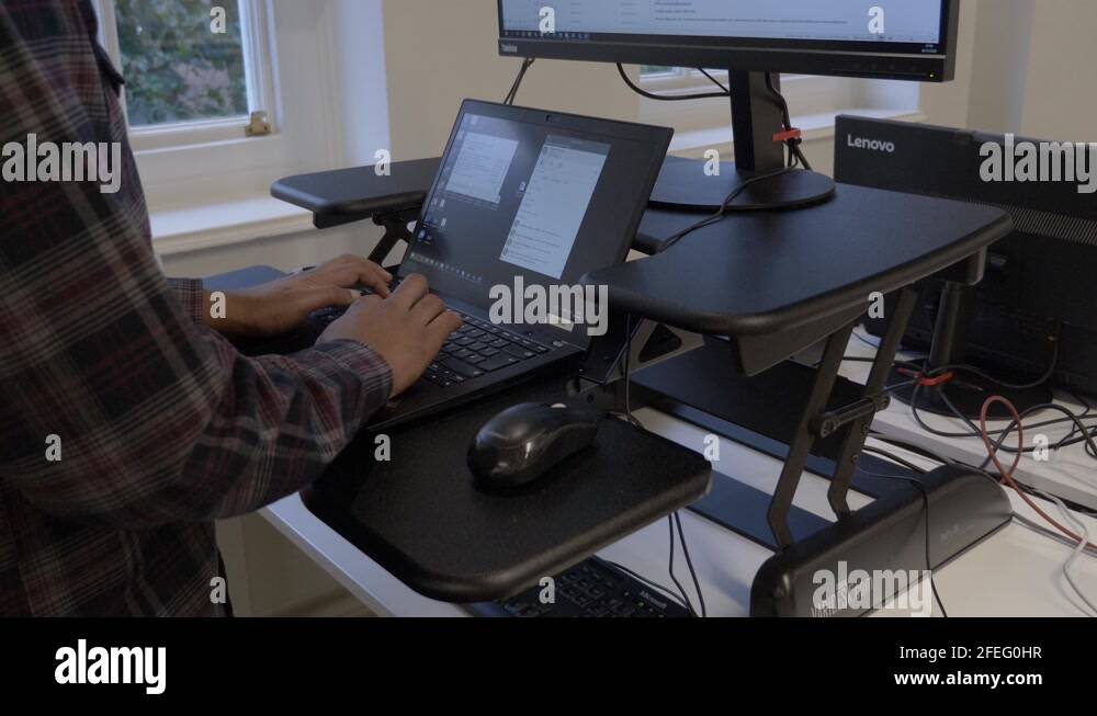 Standing desk in office Stock Videos & Footage HD and 4K Video Clips