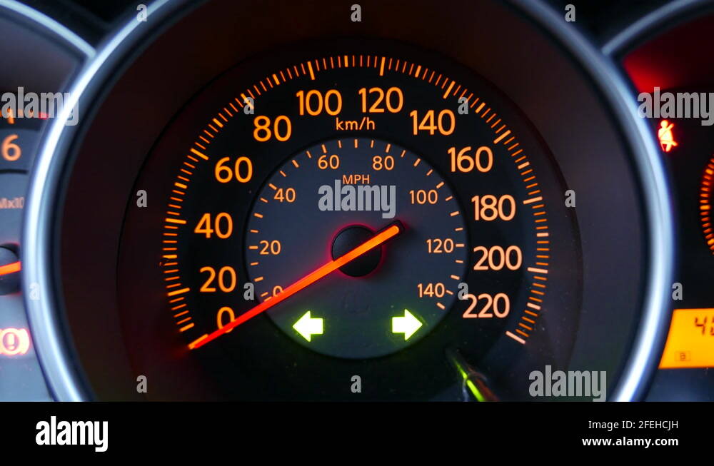 Close up malfunction indicator light is blinking with 4k resolution