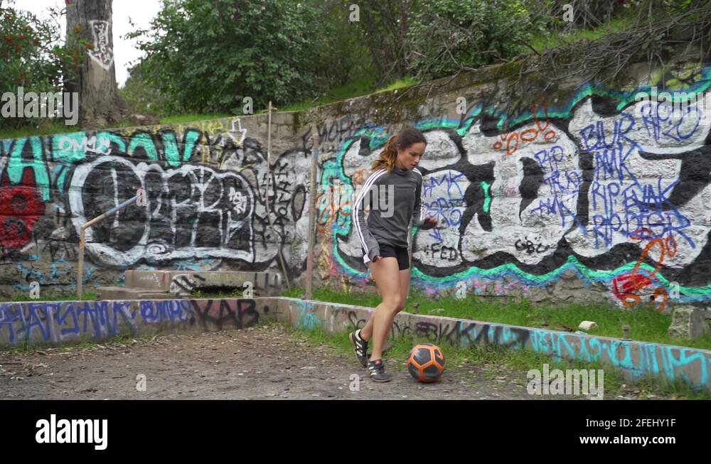 Girl dribbling soccer ball Stock Videos & Footage HD and 4K Video