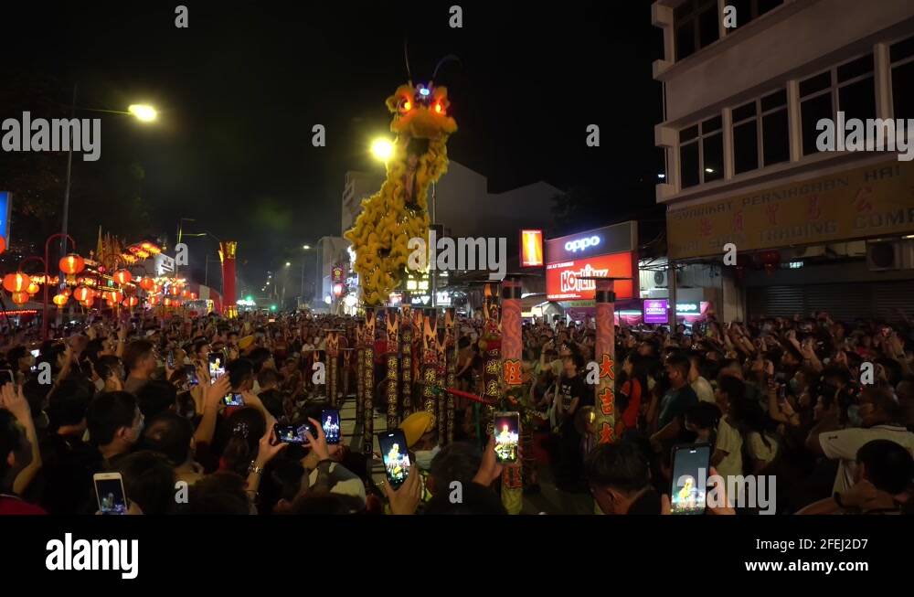 Lion dance performance on stilts Stock Videos & Footage HD and 4K