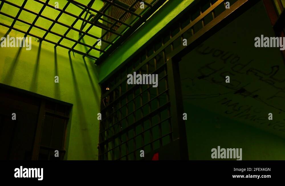 Jail Cell Door With Green Light HD Video Stock Video Footage - Alamy