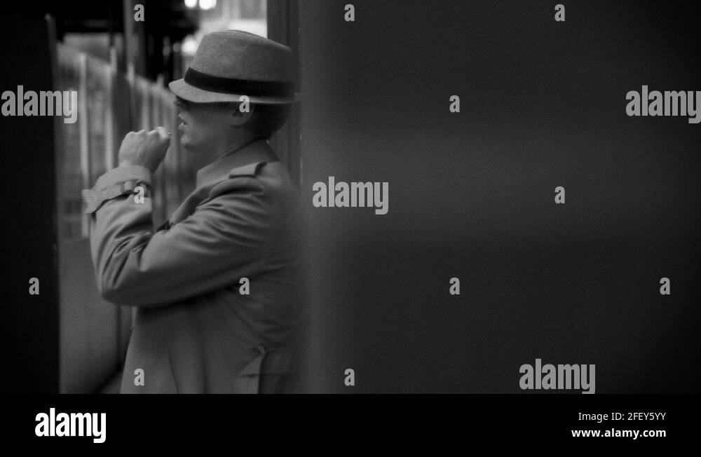 Man Smokes Cigarette At A Train Station Stock Video Footage Alamy
