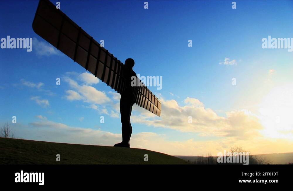 Angel north landmark gateshead newcastle tyne river england britain uk