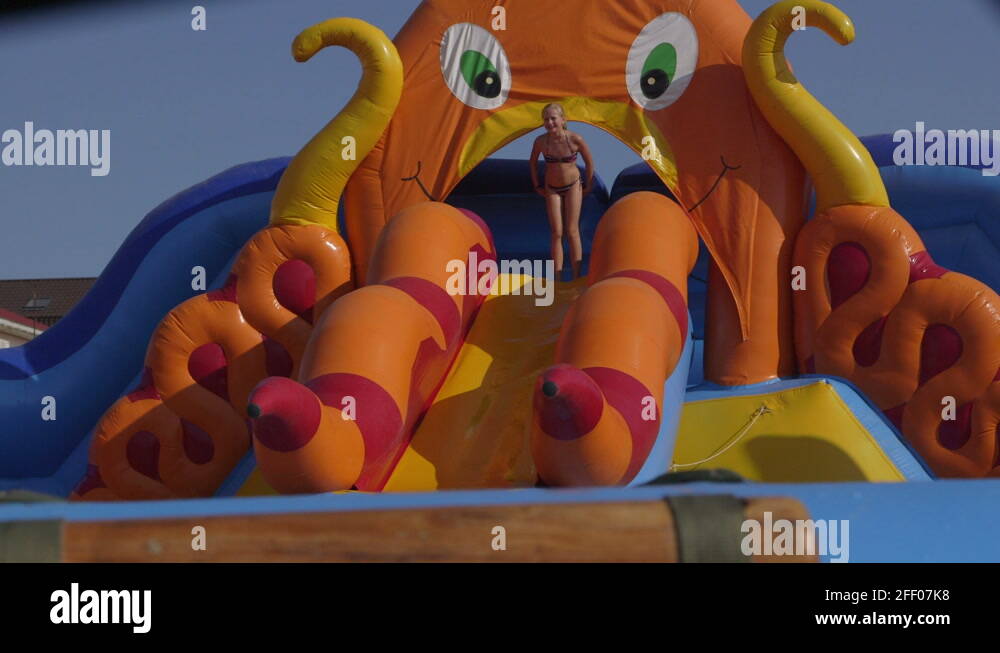 Inflatable waterslide Stock Videos & Footage HD and 4K Video Clips