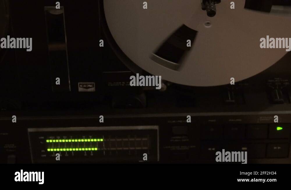 Classic reel to reel tape recorder, led VU meter, tape