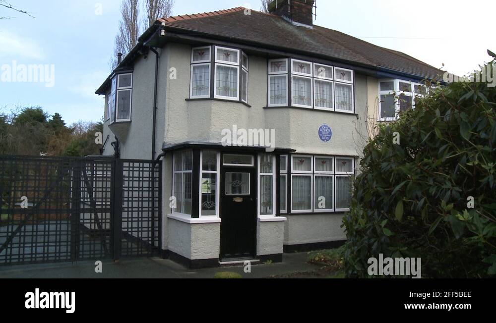 John Lennons House. The Childhood Home of Beatle John Lennon Stock