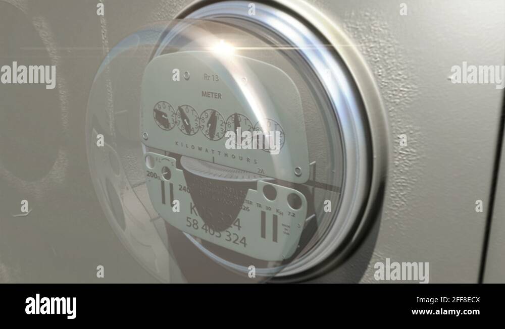Electricity Meter, Slow push into Electricity Meter Stock Video Footage