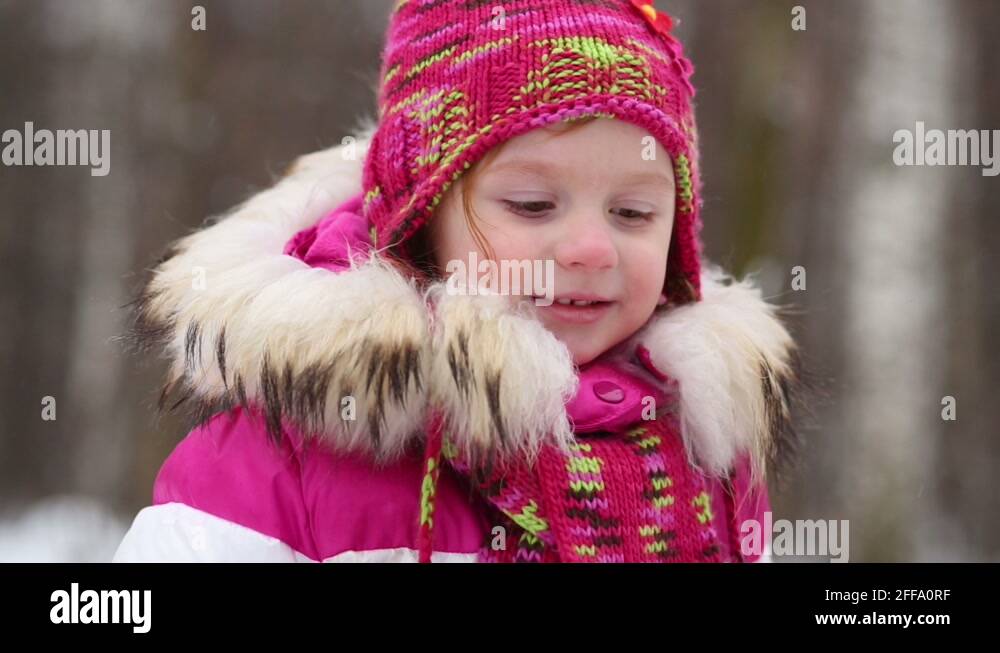Little girl in pink jacket Stock Videos & Footage HD and 4K Video