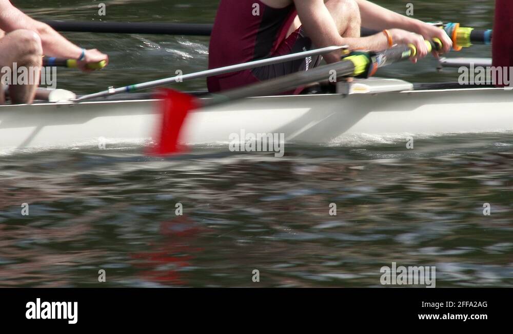 Rowers Rowing a Shell In a Regatta Stock Video Footage Alamy