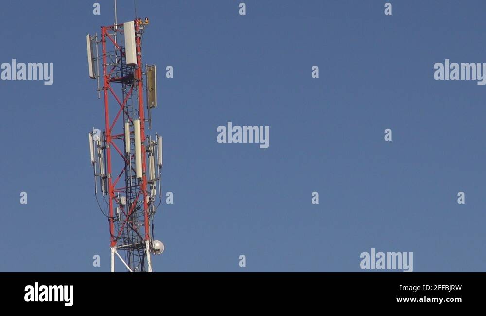 Electricity pylon high voltage antenna connection mountain blue sky