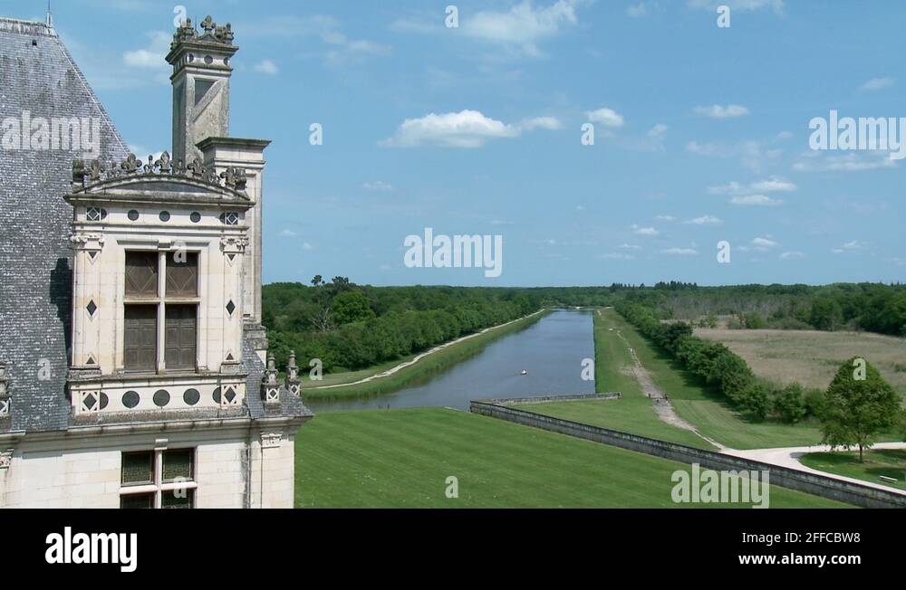 Overlooking the grounds of Chateau de Chambord Stock Video Footage Alamy