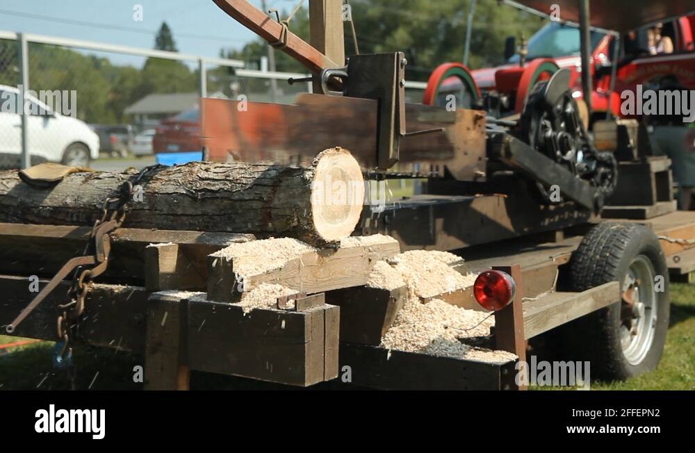 Steam powered sawmill steam engine Stock Videos & Footage HD and 4K