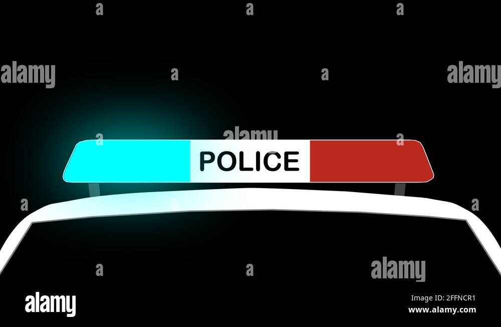 Police Car with Emergency Lights, Animation on Alpha Layer Stock Video