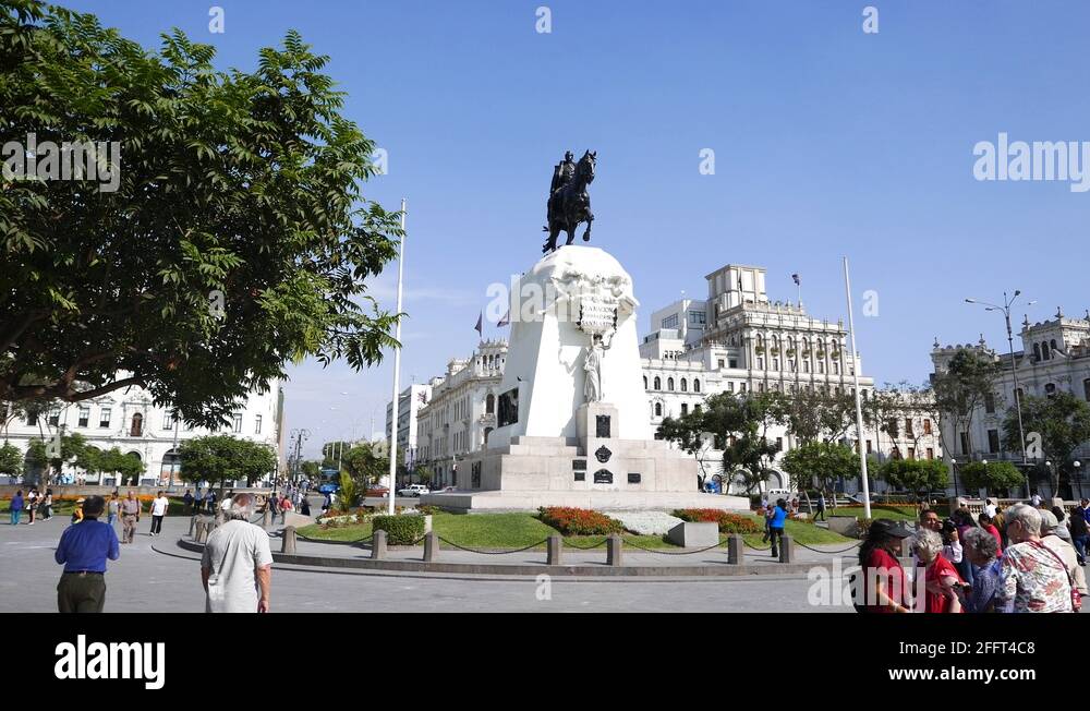 Statue José Francisco de San Martin, Plaza St Martin, Lima, Peru Stock ...