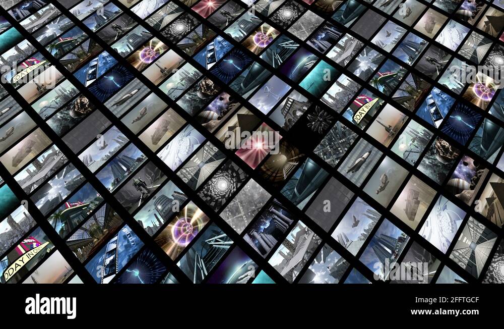Animated video wall, diagonally. Loopable 4K Stock Video Footage Alamy