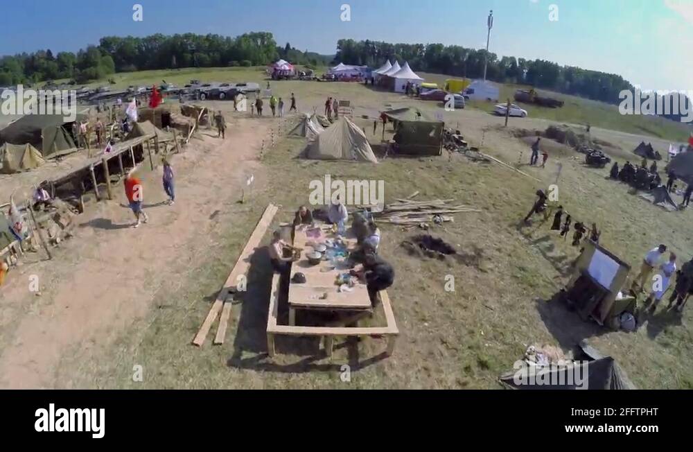 german-soldiers-eat-in-camp-during-reconstruction-battlefield-stock