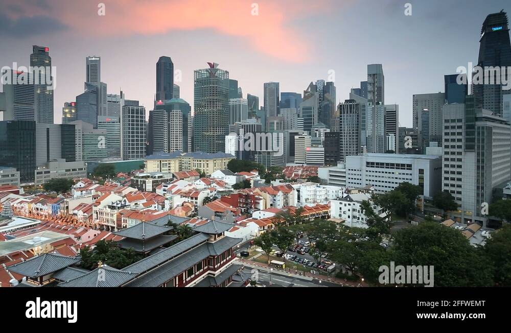 Asia Chinatown Buddha Tooth Relic Temple Dusk Stock Video Footage Alamy