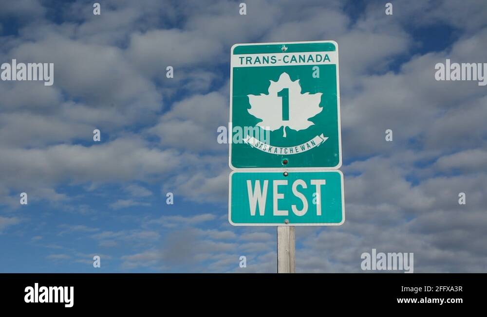 Number 1 Highway Stock Videos Footage HD And 4K Video Clips Alamy   Trans Canada Highway 1 Sign In Saskatchewan Canada 2ffxa3r 