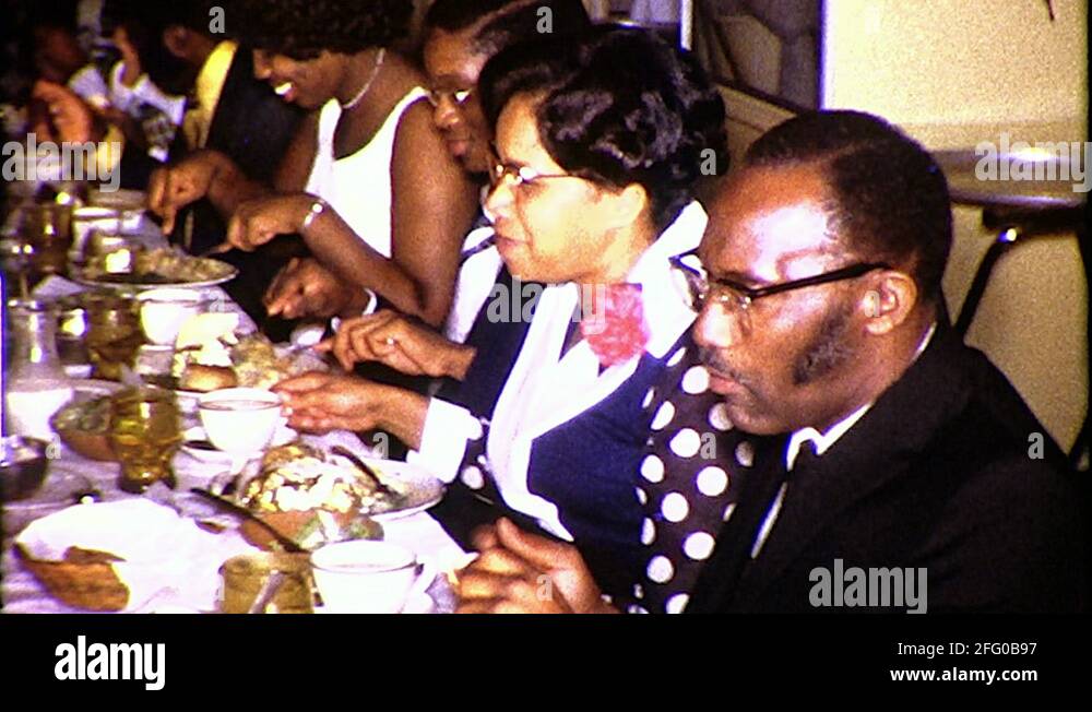 Family Reunion Dinner Black African American 1970s Vintage Film Home ...
