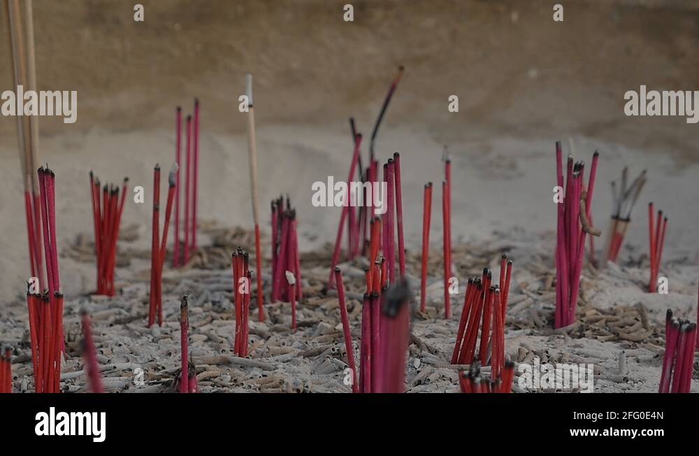 THAILAND CIRCA 2015 Burning many circle incenses in pagoda in asian
