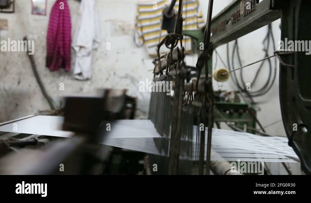 Parts of weaving machine moving fast and connecting threads Stock Video Footage Alamy
