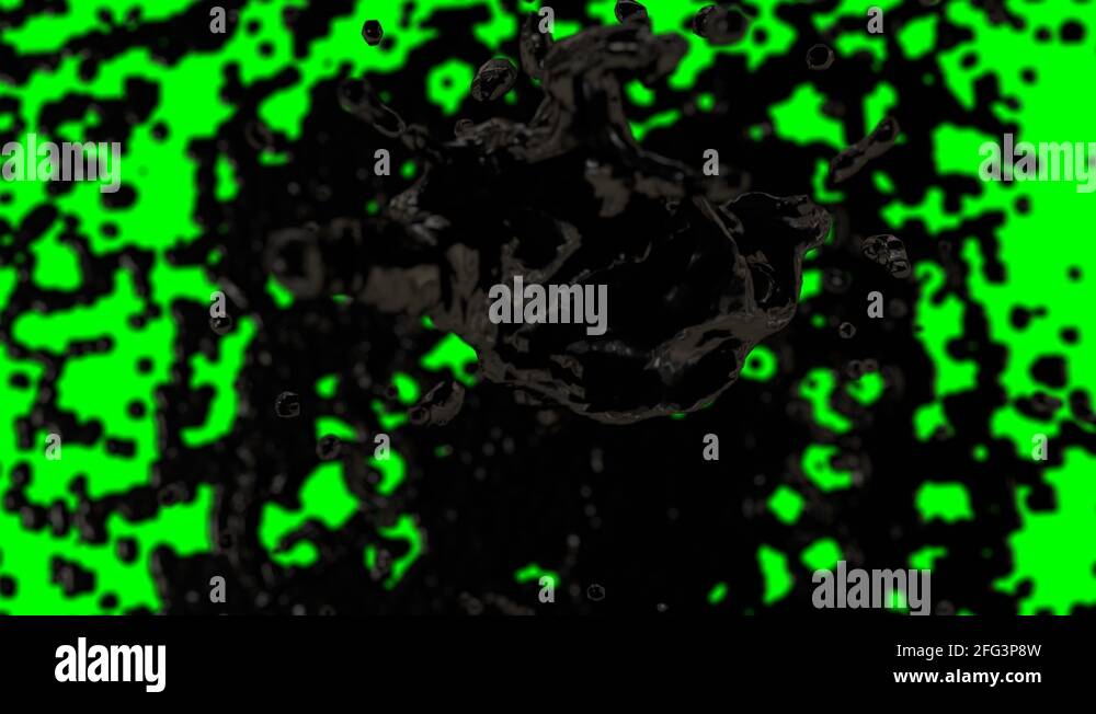 Animated erupting oil against green background 2c in 4k Stock Video ...