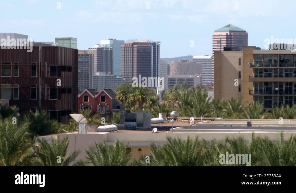 Rooftops in downtown Phoenix, Arizona Stock Video Footage Alamy