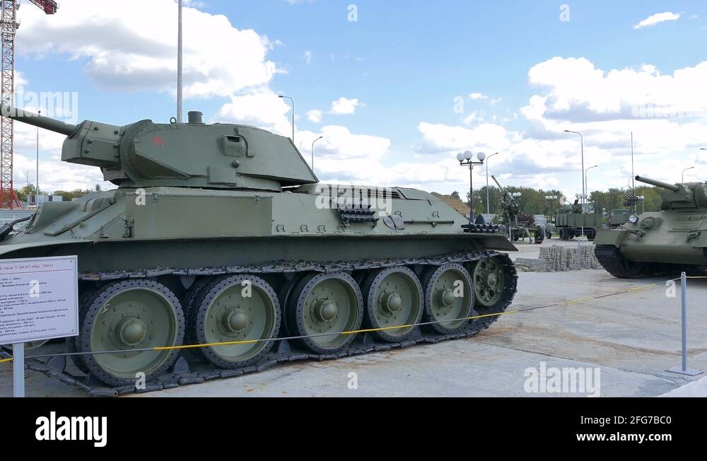 The average tank T3457 mod. 1941. Pyshma, Ekaterinburg, Russia. 4K