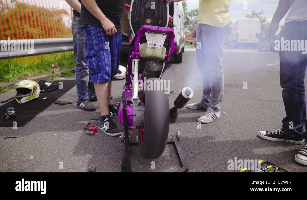 Motorbike Exhaust Pipe smoke 4K Stock Video Footage Alamy