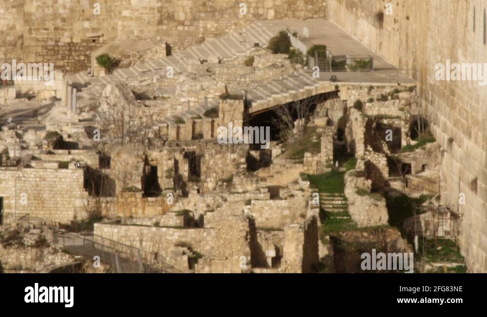 Video of south steps at Jerusalem walls filmed in Israel at 4k with Red