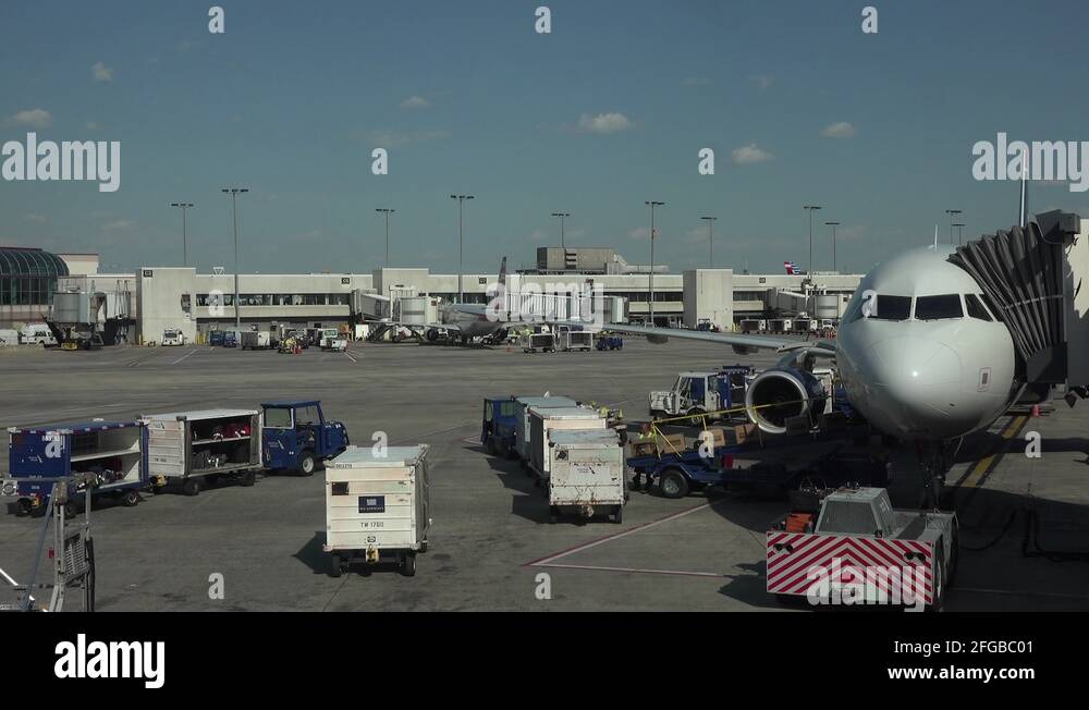 Aircraft empty cargo Dulles International Airport ramp HD Stock Video ...