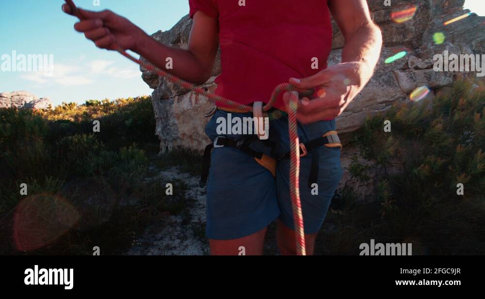 Rock climbing belaying knot Stock Videos & Footage HD and 4K Video