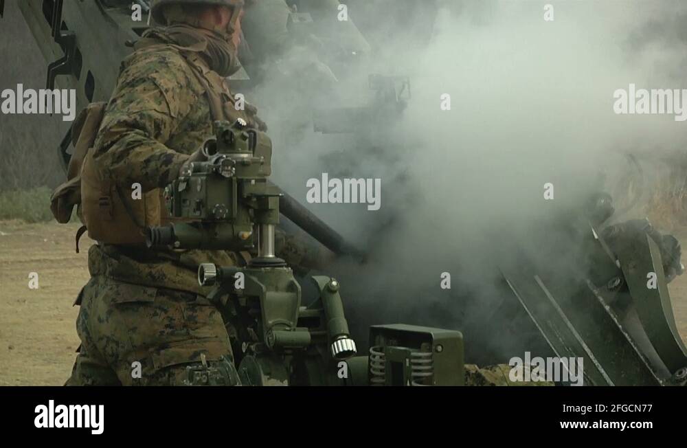 Howitzer Artillery Live Shoot - Firing with Recoil Stock Video Footage ...