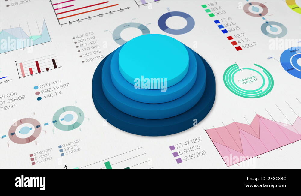 Four circle cylinder graph with various diagram for presentation ...