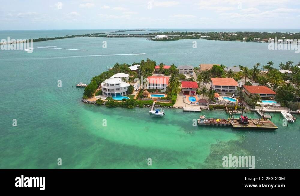 Luxury waterfront Florida Keys homes and boats Stock Video Footage Alamy