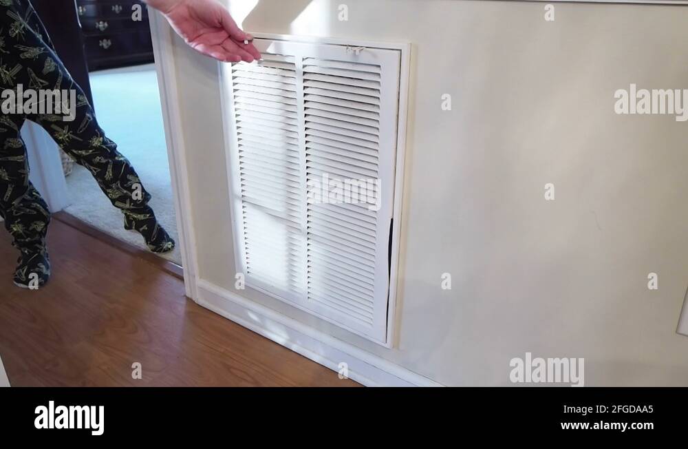 Man Changing Dirty Air Filter In House Stock Video Footage Alamy
