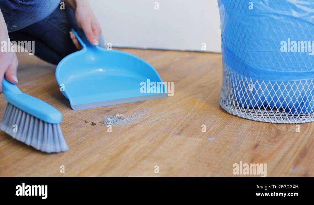 Woman sweeping hand brush Stock Videos & Footage HD and 4K Video