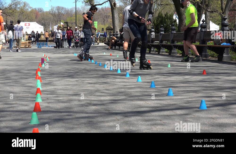 Central park roller skaters Stock Videos & Footage HD and 4K Video