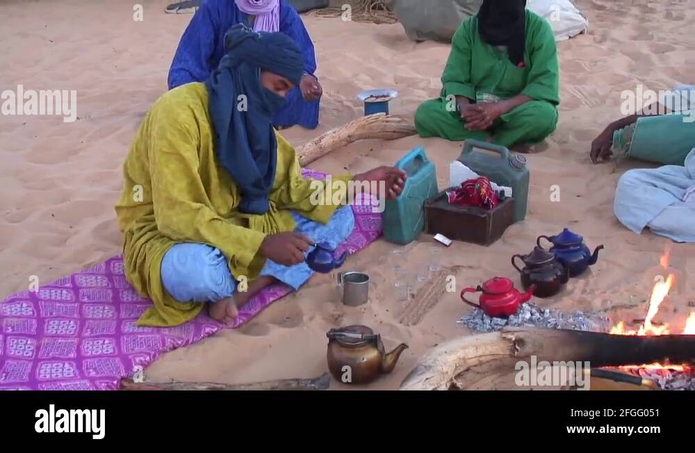 Drinking tea in the desert Stock Videos & Footage HD and 4K Video