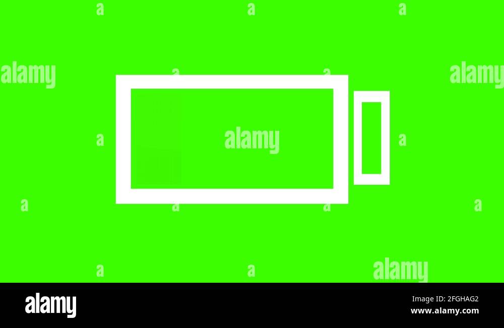 Green Screen Low Battery Symbol Blinking on and off Stock Video Footage