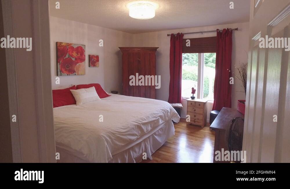 real estate master bedroom gimbal smooth view 4k Stock Video Footage