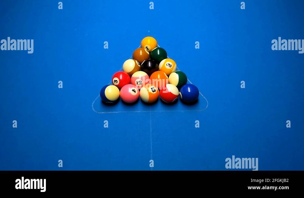 Cue ball breaking billiard balls Stock Videos & Footage HD and 4K
