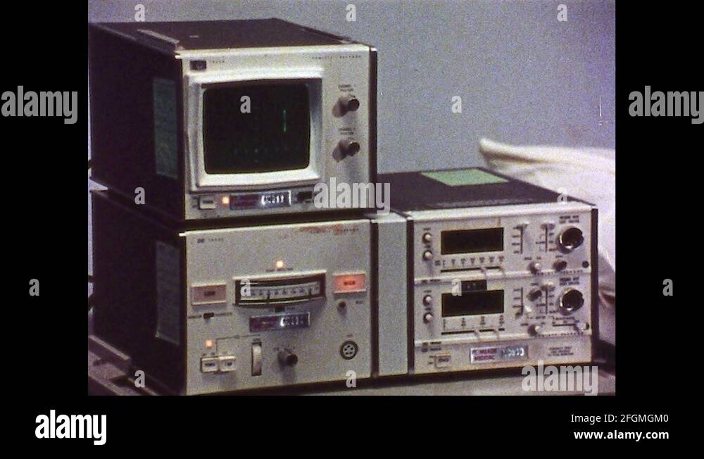 UNITED STATES, 1970s Heart rate monitor in a hospital. Medic