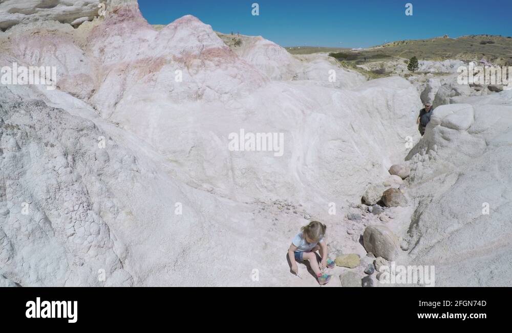 Little girl on a weekend hike in Paint Mines Interpretive Park in