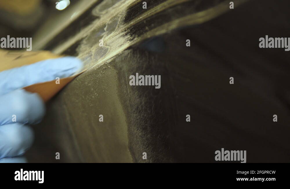 Applying the auto primer on the car body 4K Stock Video Footage Alamy