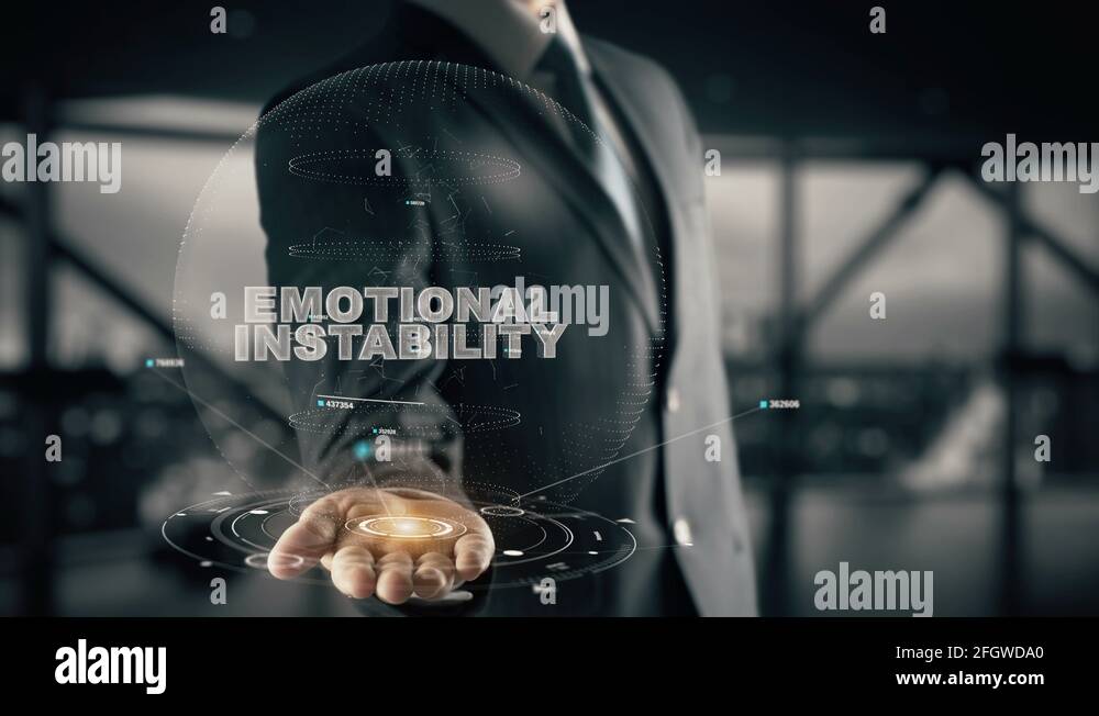 Emotional Instability With Hologram Businessman Concept Stock Video 