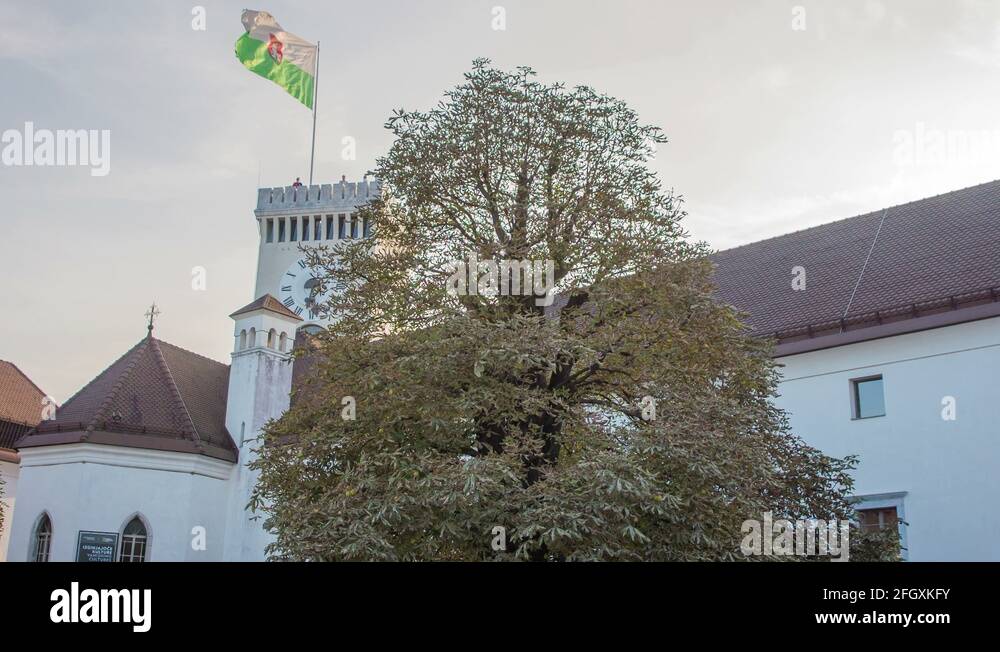 Castle in Ljubljana with an amazing historical outlook tower Stock ...