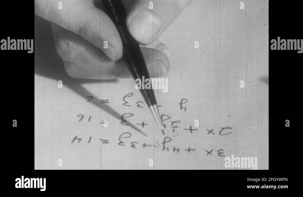 1940s Mechanical pencil writes equations and scratches out numbers